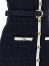 Self-Portrait Navy Pointelle Knit Midi Dress