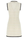 Self-Portrait White Pointelle Knit Mini Dress