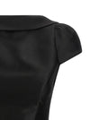 Self-Portrait Black Taffetà Collared Mini Dress