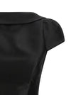 Self-Portrait Black Taffetà Collared Mini Dress