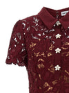 Self-Portrait Burgundy Lace Mini Dress