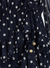 Self-Portrait Polka Dot Georgette Ruffle Maxi Dress