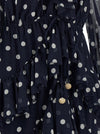Self-Portrait Polka Dot Georgette Ruffle Maxi Dress