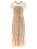 Self-Portrait Pink Flower Sequin Embellished Midi Dress
