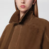 Nour Hammour Dalma brown suede bomber jacket