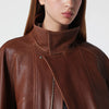 Nour Hammour Ariste terracotta leather jacket