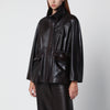 Nour Hammour Quai Fluid dark brown leather jacket