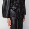 Nour Hammour Quai Fluid dark brown leather jacket