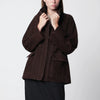 Nour Hammour Mocha brown Quai Fluid suede jacket