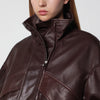 Nour Hammour Roland ebony brown leather bomber jacket