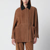 Nour Hammour Grange jacket in Tobacco suede leather
