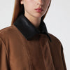 Nour Hammour Grange jacket in Tobacco suede leather