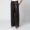Nour Hammour Coda wide-leg brown leather trousers