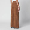 Nour Hammour Coda wide-leg trousers in Tobacco suede leather