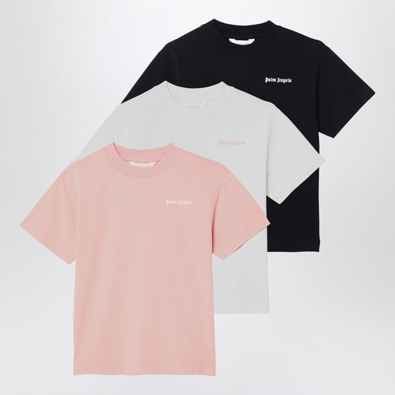 Palm Angels Set of three cotton T-shirts with logo
