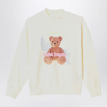  Palm Angels Ivory cotton sweatshirt with logo print