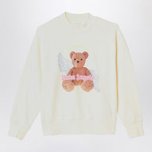  Palm Angels Ivory cotton sweatshirt with logo print