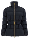 Elisabetta Franchi Belted Down Jacket With Logo Buckle