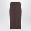 Max Mara Long brown skirt in denim effect