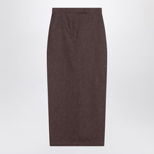  Max Mara Long brown skirt in denim effect
