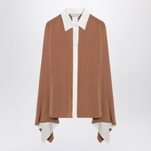  Max Mara Camel silk colour-block shirt