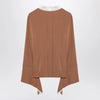 Max Mara Camel silk colour-block shirt