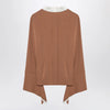 Max Mara Camel silk colour-block shirt