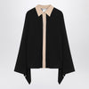 Max Mara Black silk colour-block shirt