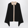 Max Mara Black silk colour-block shirt