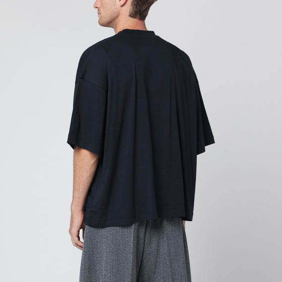 STUDIO NICHOLSON Oversized navy blue cotton T-shirt