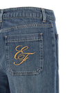 Elisabetta Franchi Logo Embroidery Jeans