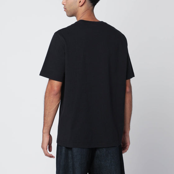 Maison Kitsuné Black comfort T-shirt with logo patch