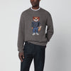 Maison Kitsuné Grey mélange sweater with Dressed Fox intarsia