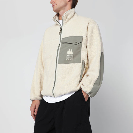Maison Kitsuné Ecru fleece jacket