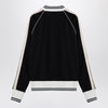 Palm Angels Black/white zip sweatshirt