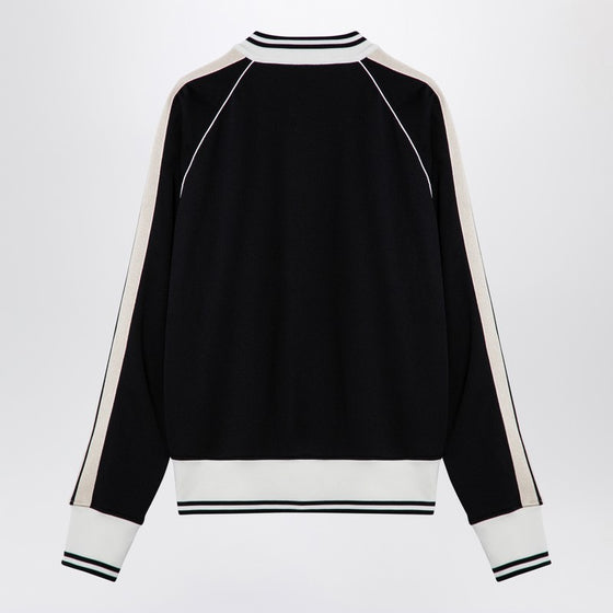Palm Angels Black/white zip sweatshirt