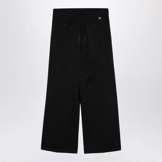 Palm Angels Black cotton wide trousers