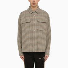  Palm Angels Checked cotton shirt jacket with logo