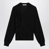 LEMAIRE Black asymmetric wool-blend cardigan