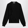 LEMAIRE Black asymmetric wool-blend cardigan