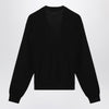 LEMAIRE Black asymmetric wool-blend cardigan