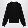 LEMAIRE Black asymmetric wool-blend cardigan