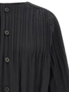 Pleats Please Issey Miyake Black Smooth Coat Coat