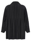 Pleats Please Issey Miyake A-line Black Smooth Coat Coat