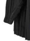 Pleats Please Issey Miyake A-line Black Smooth Coat Coat
