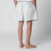 Tekla White shorts with light blue stripes
