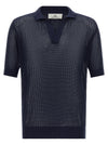 Riviera Project Openwork Cotton Polo Shirt
