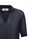 Riviera Project Openwork Cotton Polo Shirt