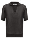 Riviera Project Openwork Cotton Polo Shirt