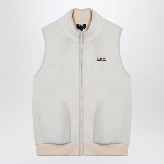 A.P.C. White fleece zipped waistcoat